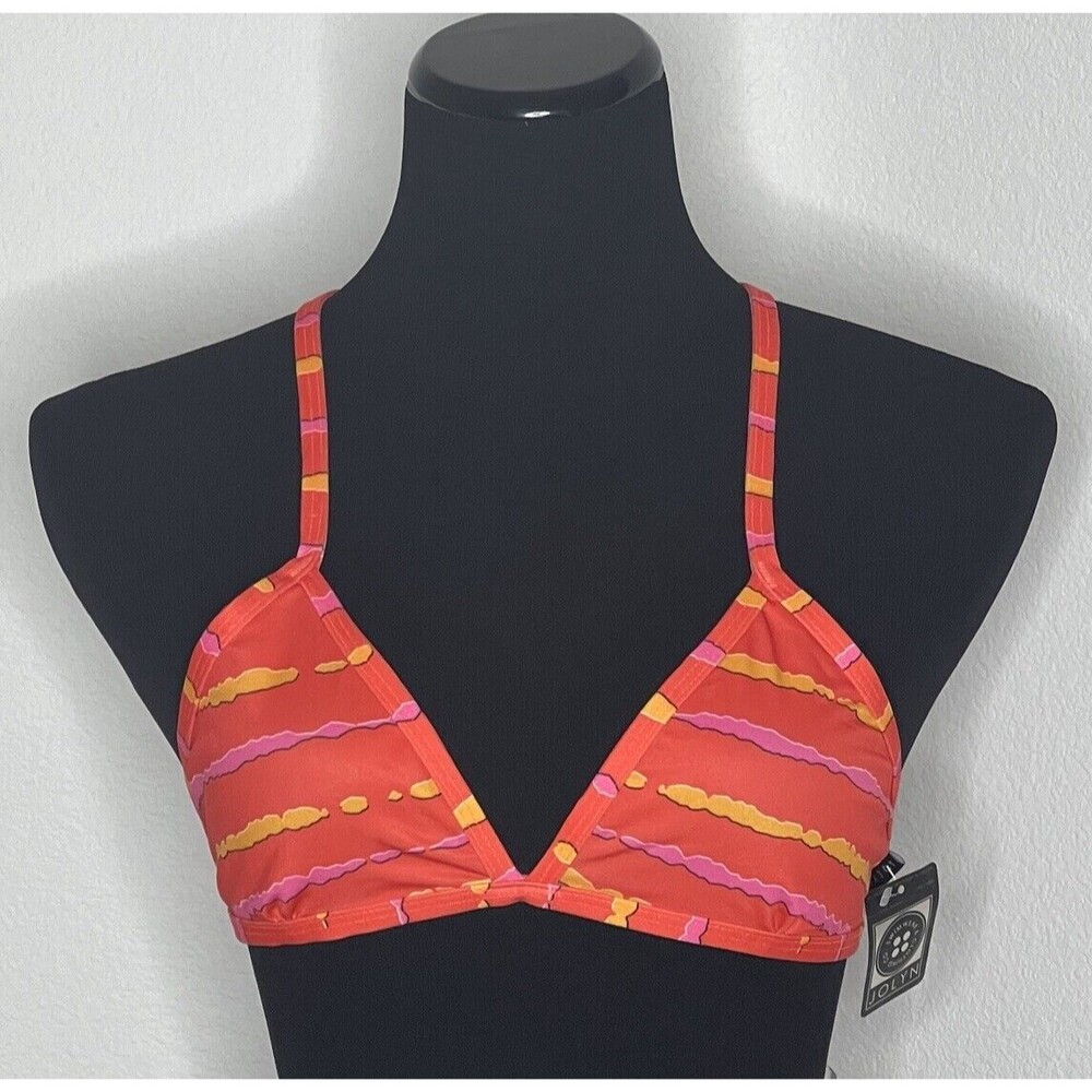 Jolyn Bikini Swim Top Orange‎ Triangle Small New with tags